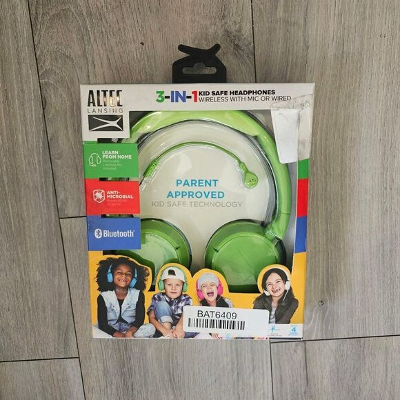 Altec Lansing Kid's Green 3-in-1 Volume Limiting Over the Ear Headphones - Picture 7 of 11